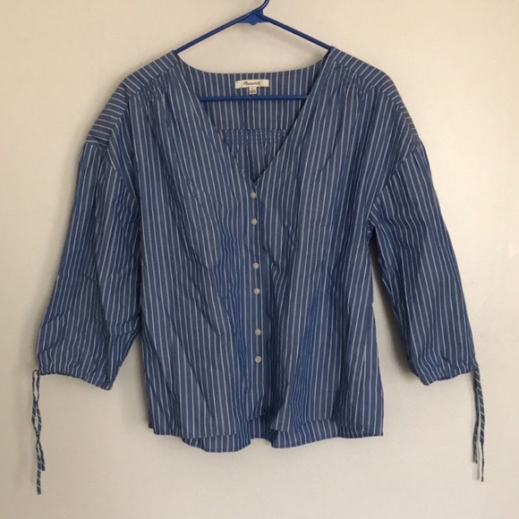〰️ Madewell Button Up Striped Shirt 〰️ - Picture 2 of 3